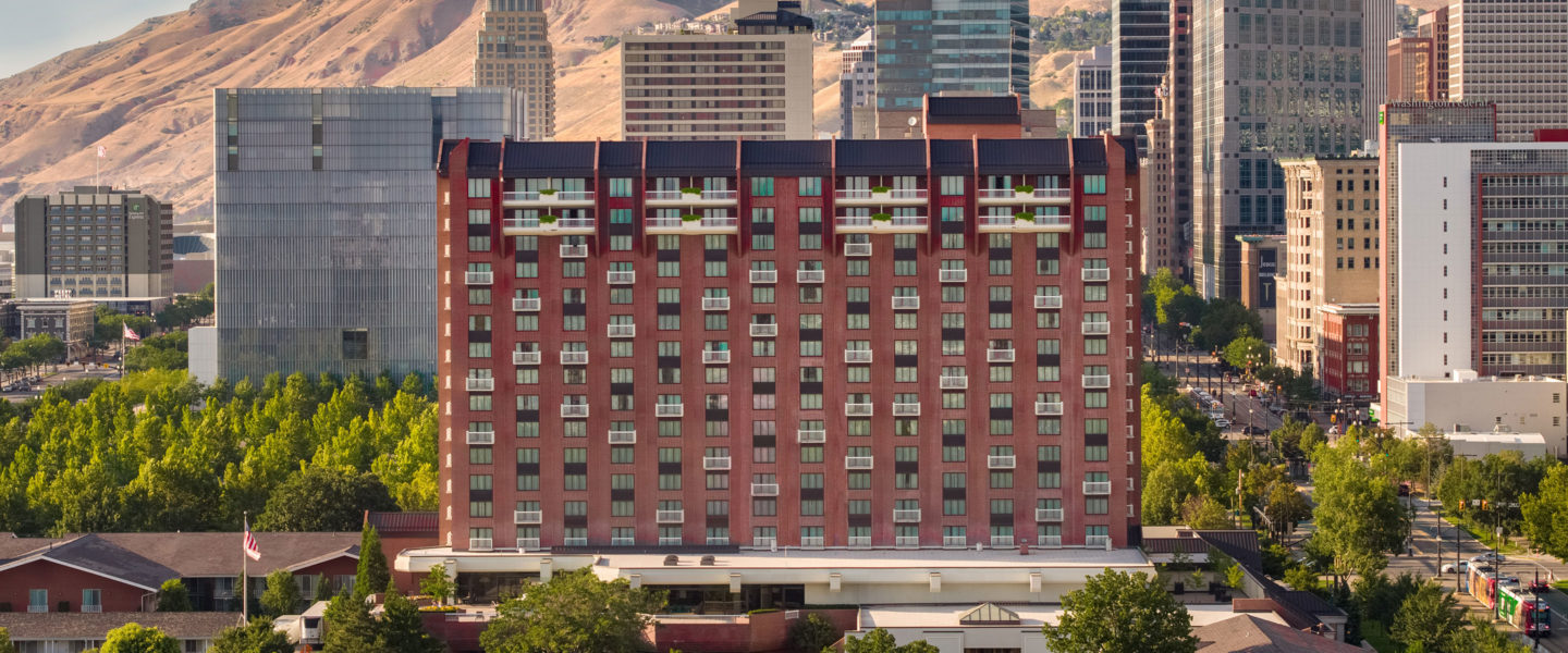 Exterior shot of Little America Hotel in downtown Salt Lake City