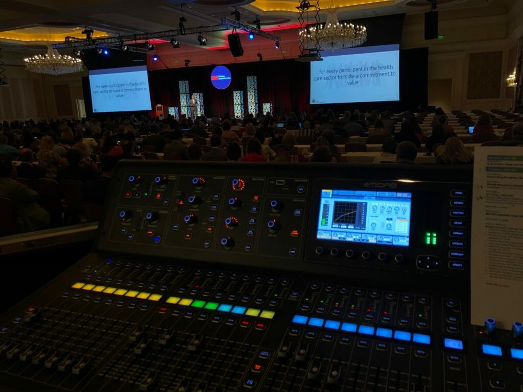 A convention AV setup at The Little America Hotel