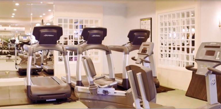 Workout equipment at the Little America Hotel's Fitness Center in Salt Lake City.